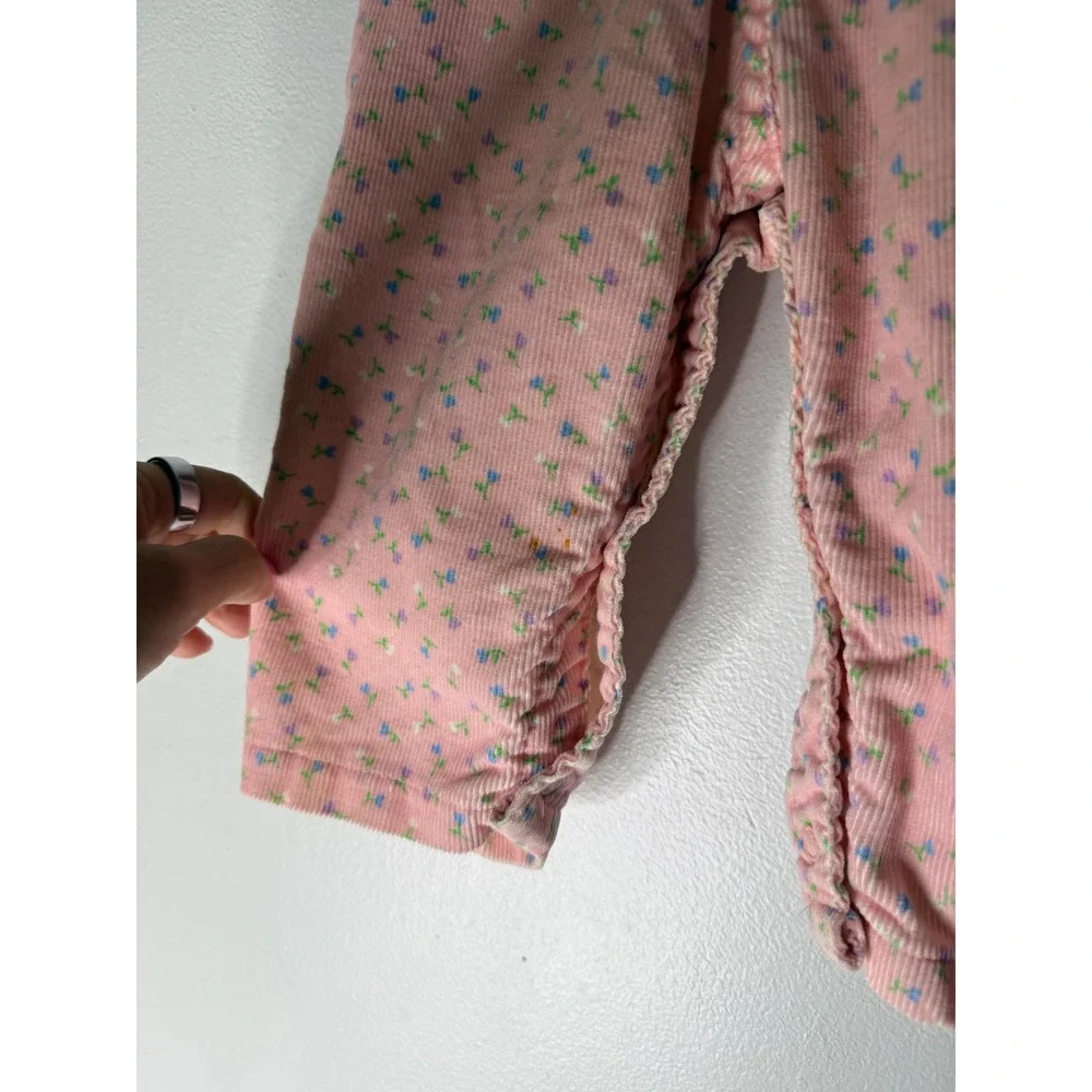 Vintage Oshkosh pink floral corduroy overalls‎ size 24 months